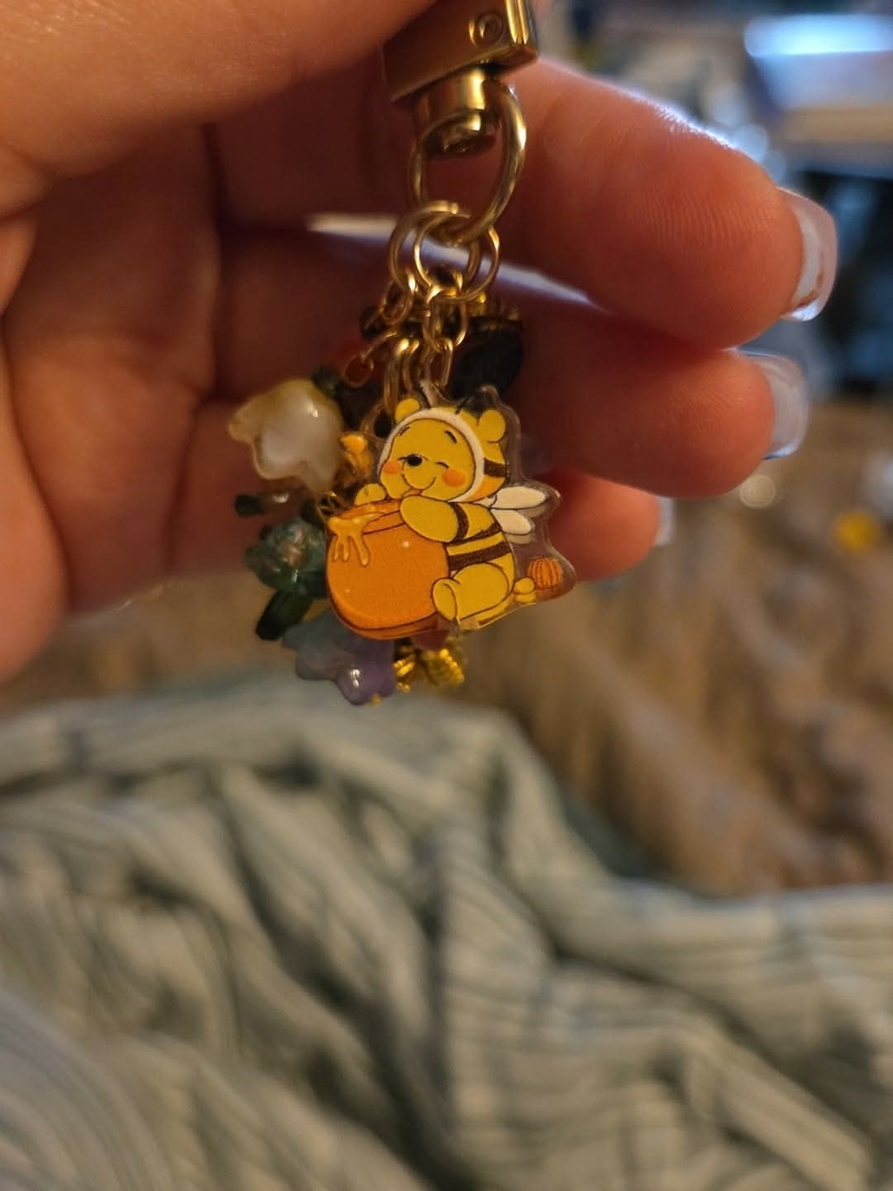 Hand Crafted Pooh As A Bee Acrlyic Charm